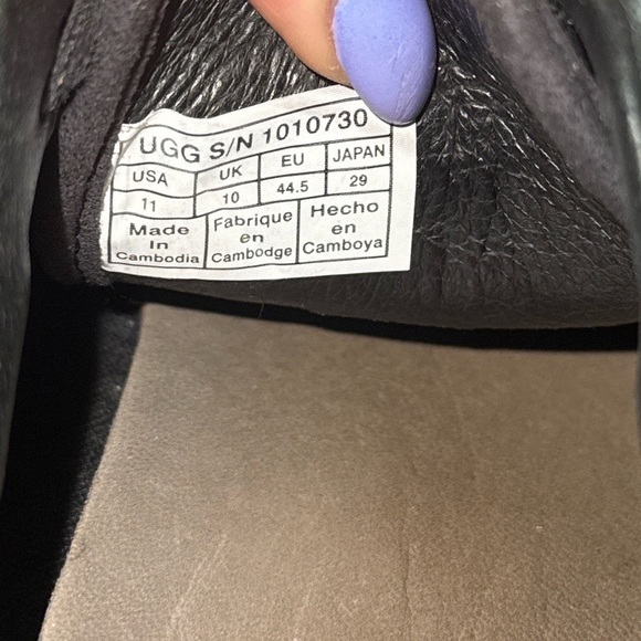 UGG Hepner Mens 11 Woven Black Oxford Leather Comfort Insole Boat Shoes Sneaker - Picture 5 of 6